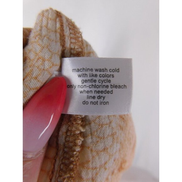 Lane Bryant Shirt Womens 24 Orange Snake Print Ruffle Sleeve Scoop Neck Plus - Picture 12 of 12